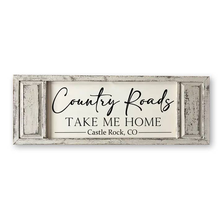 Jarmz Designs - Wholesale Sign - FRAMED CANVAS COUNTRY ROADS 12x35 Senoia, GA