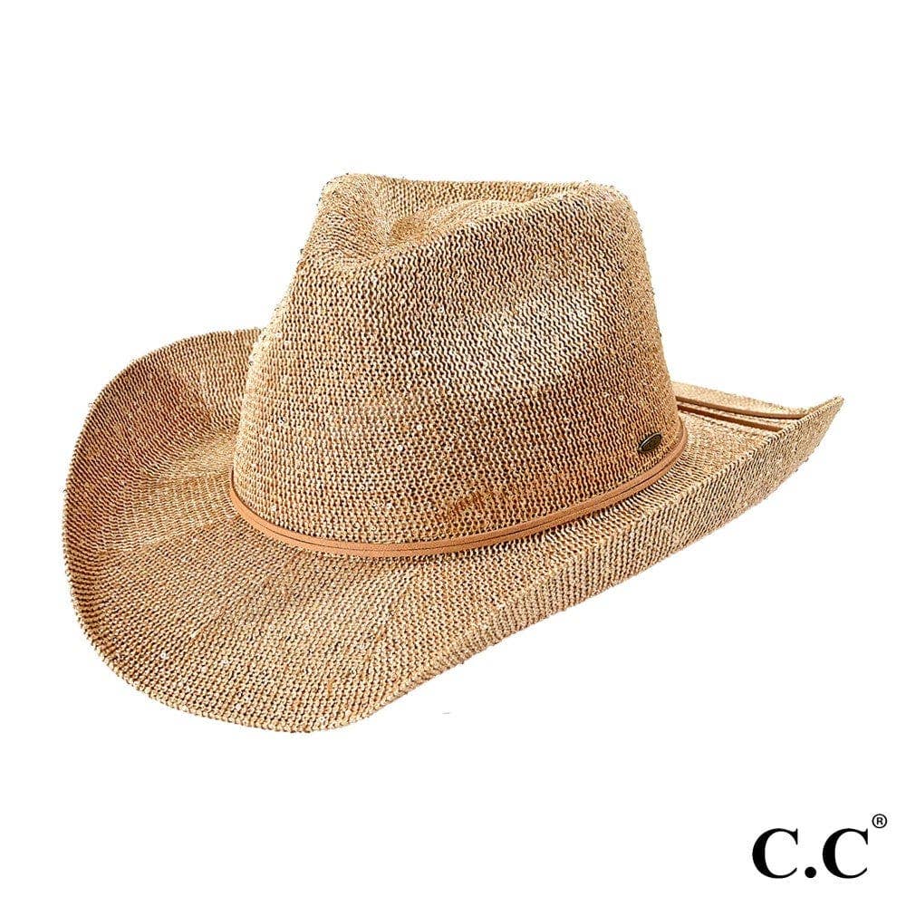 MiMi Wholesale - Wholesale Cowboy Hat - Women's - CBC03 C.C Brand Sequin detailing Cowboy hat with suede trim10