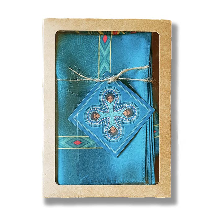 Deseta Design - Wholesale Scarf - Women's - Afro Medallion Ethiopian Inspired Silk Scarf3