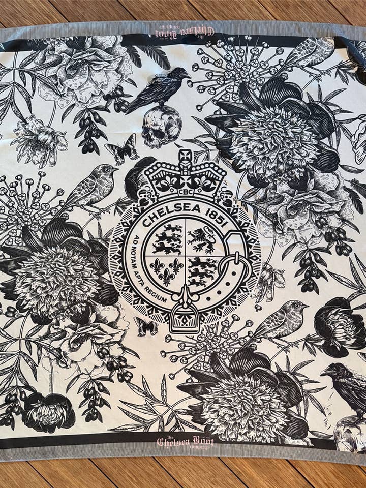 Chelsea 1851 Silk Scarf | 🖤 Victorian Silk Twill Scarf for wholesale by Virgoan Wish LLC