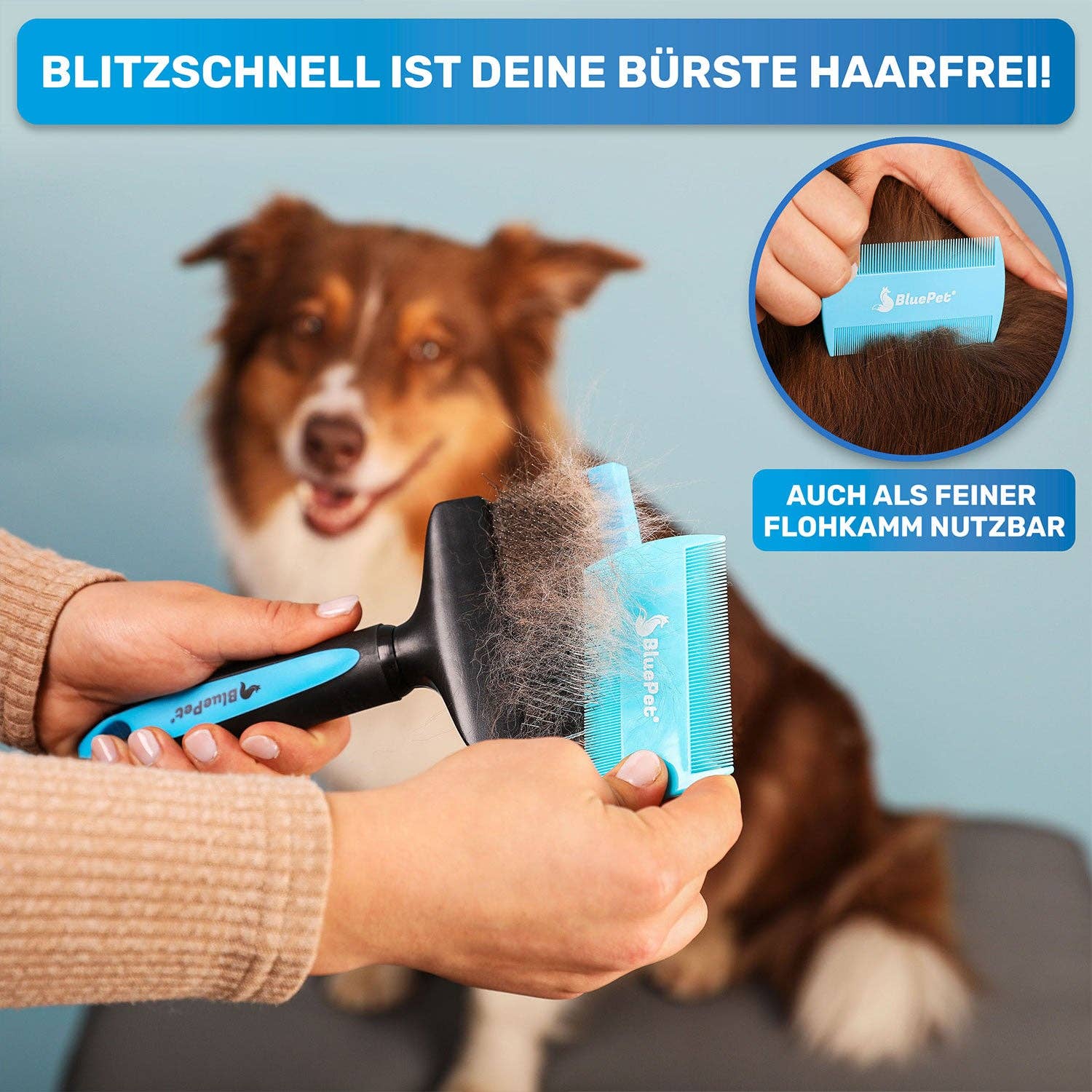 BluePet - Wholesale Pet Brush - Cat/Dog - "ZupfZeug Pro" double-sided professional grooming brush5