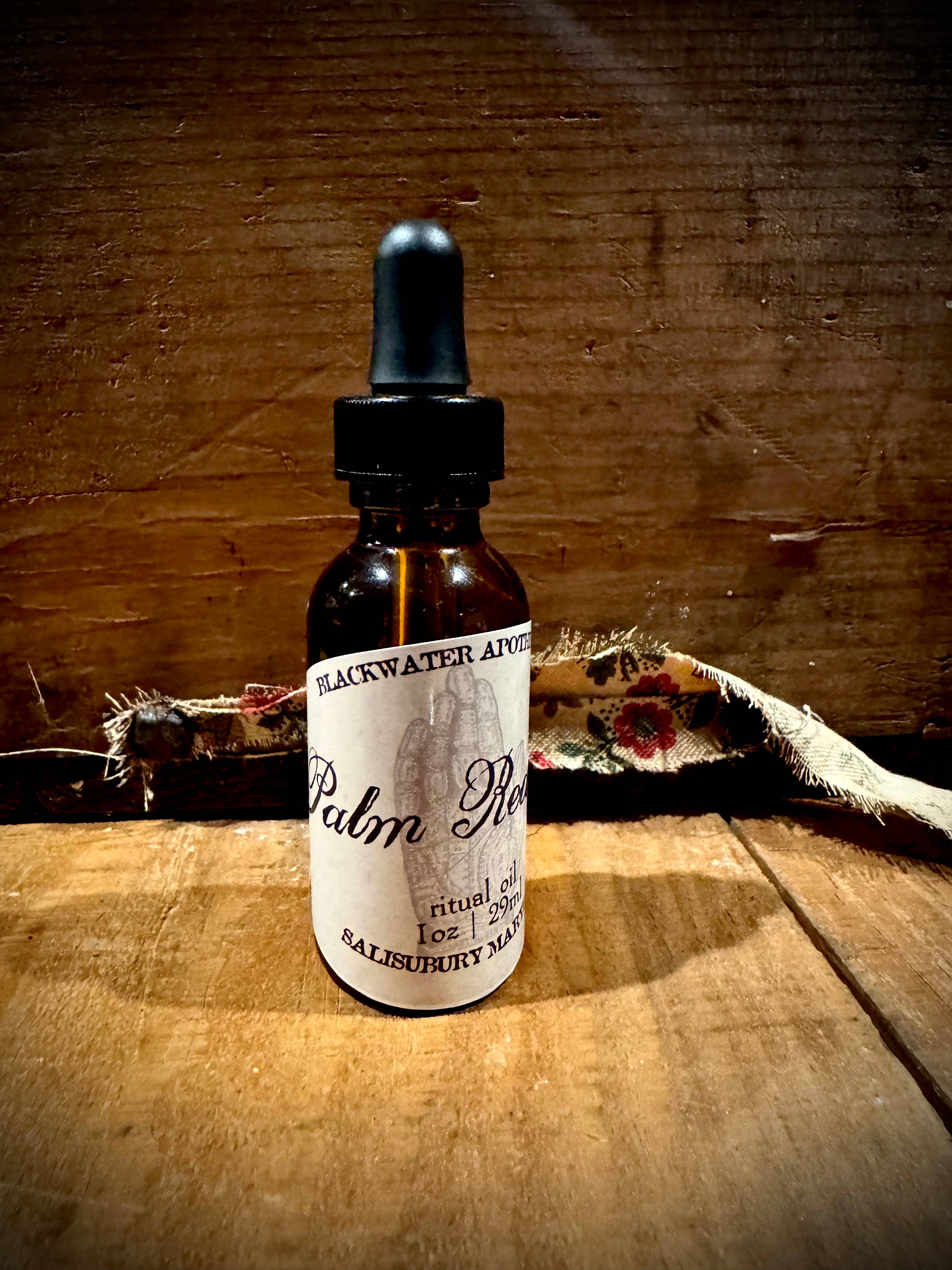Blackwater Apothecary - Wholesale Meditation Supplies - Palm Reading Ritual Oil – 1 oz Amber Dropper Bottle1