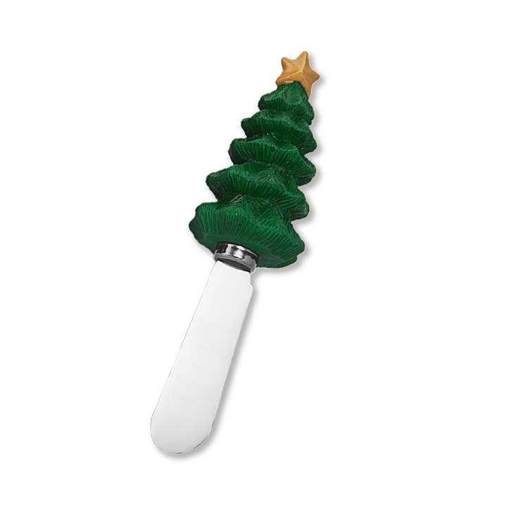 Christmas Tree Polyresin Cheese Spreader for wholesale by Supreme Housewares