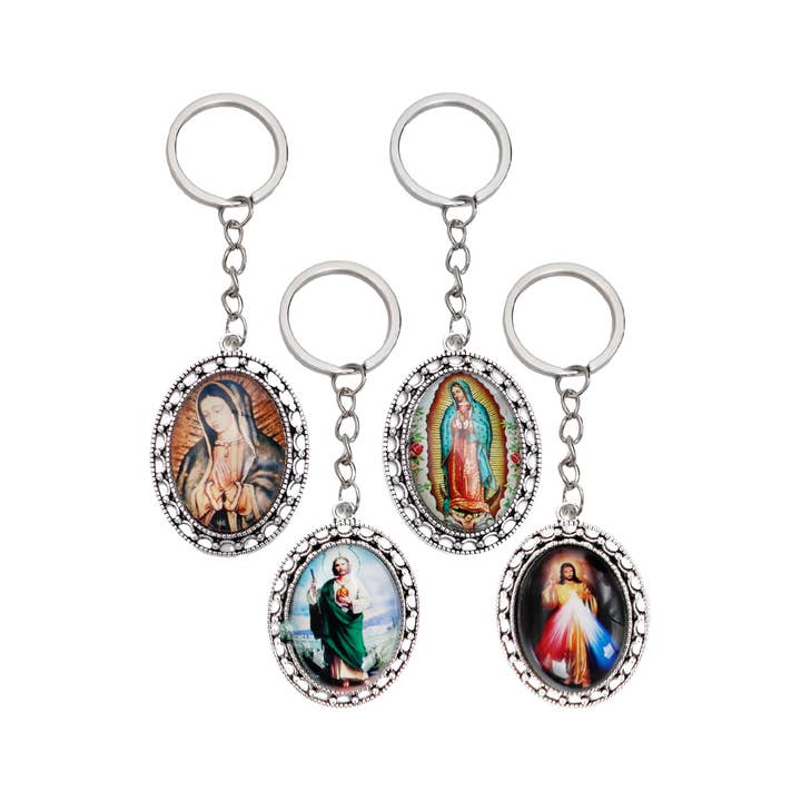Cap Zone - Wholesale Keychain - Unisex - Catholic Religious Figures Resin Metal Key Chain