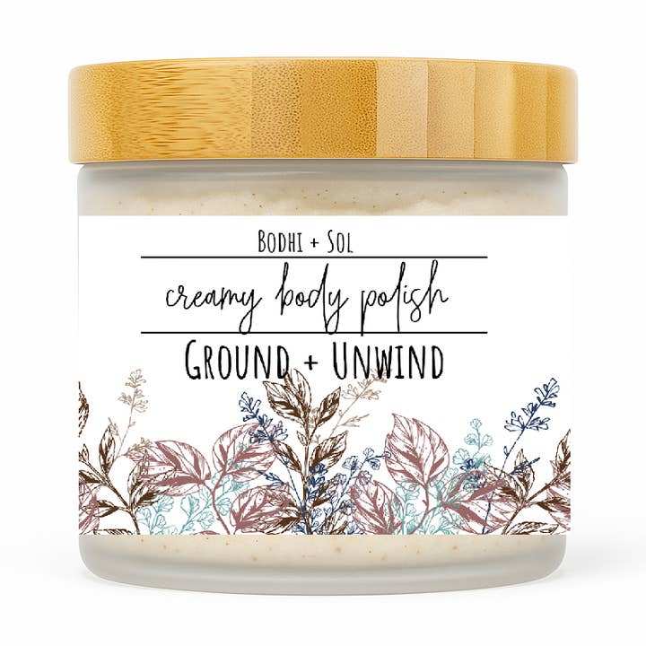 Ground & Unwind Creamy Body Polish for wholesale by Bodhi + Sol