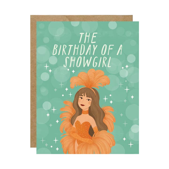 The Birthday of a Showgirl Card - Pop Culture Card for wholesale by Simple Whimsy