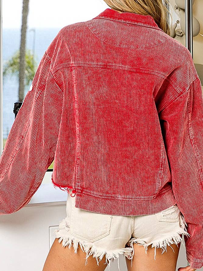 UNISHE - Wholesale Jacket - Women's - Holiday Christmas Santa Claus Sequins Corduroy Jacket OZX087