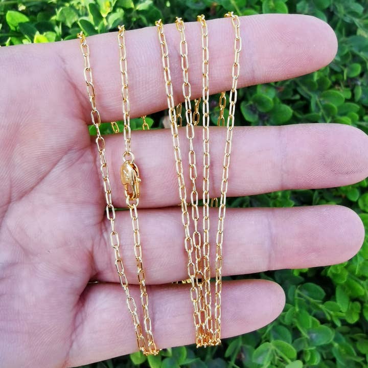 Aim Eternal - Wholesale Link & Chain Necklace - Dainty Small Paper Clip Link Chain Layering Necklaces
