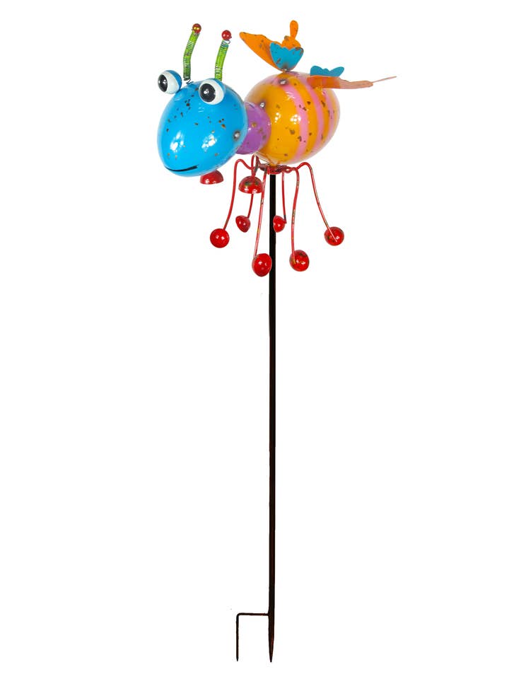 Painted and Enameled Metal Ant Garden Stake for wholesale by Continental Art Center