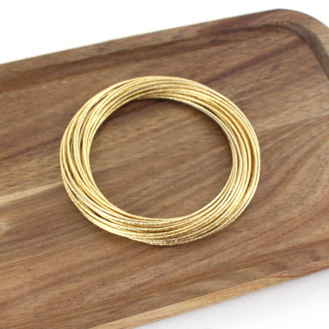Pretty Persuasions - Wholesale Bangle Bracelet - B25114 Multi Layered Brass Bangle Bracelet