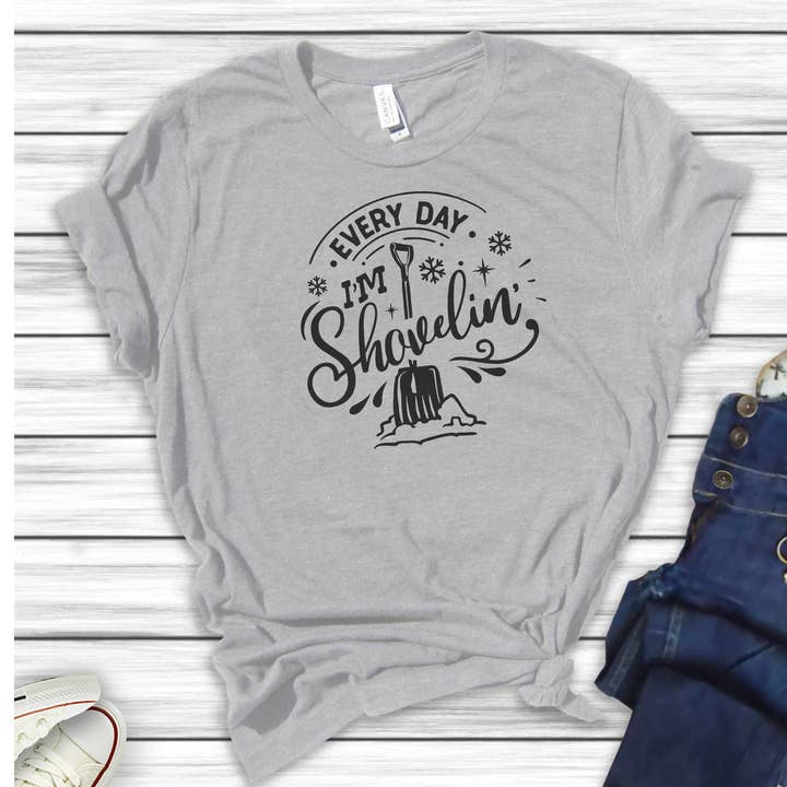 Everyday I'm Shovelin' Womens' Christmas Shirt Sizes S-2XL for wholesale by Shine Thrive Grow