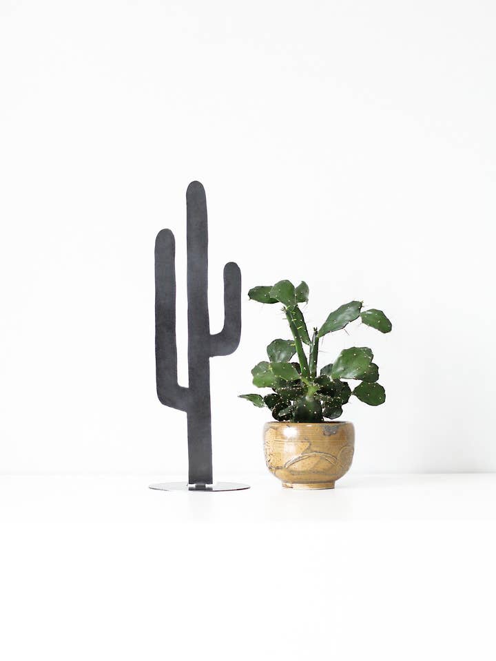 Metal Cactus Silhouette - Large for wholesale by Highland Ridge | Handmade Home Decor