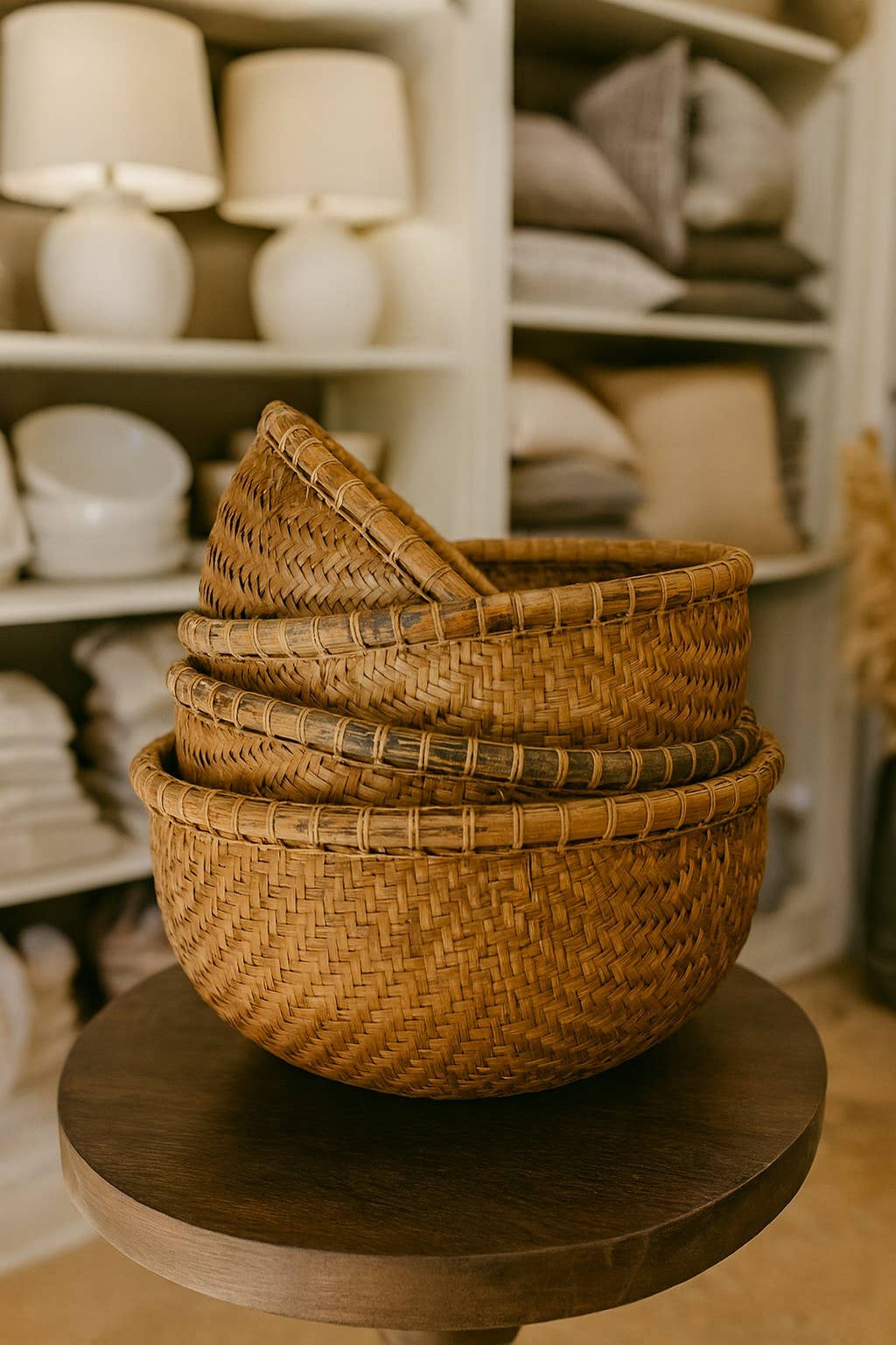 Asia West - Wholesale Basket - Baskets-Nesting Set of 5 (14"w to 19"w)1