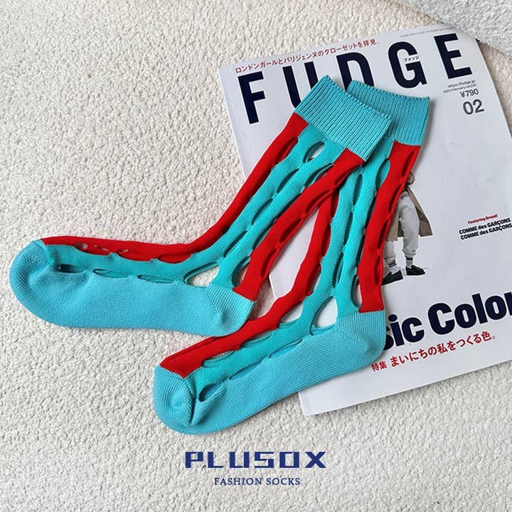 LadyJuneAccessories - Wholesale Socks - Women's - Elegance Oval Cut-Out Mesh Socks