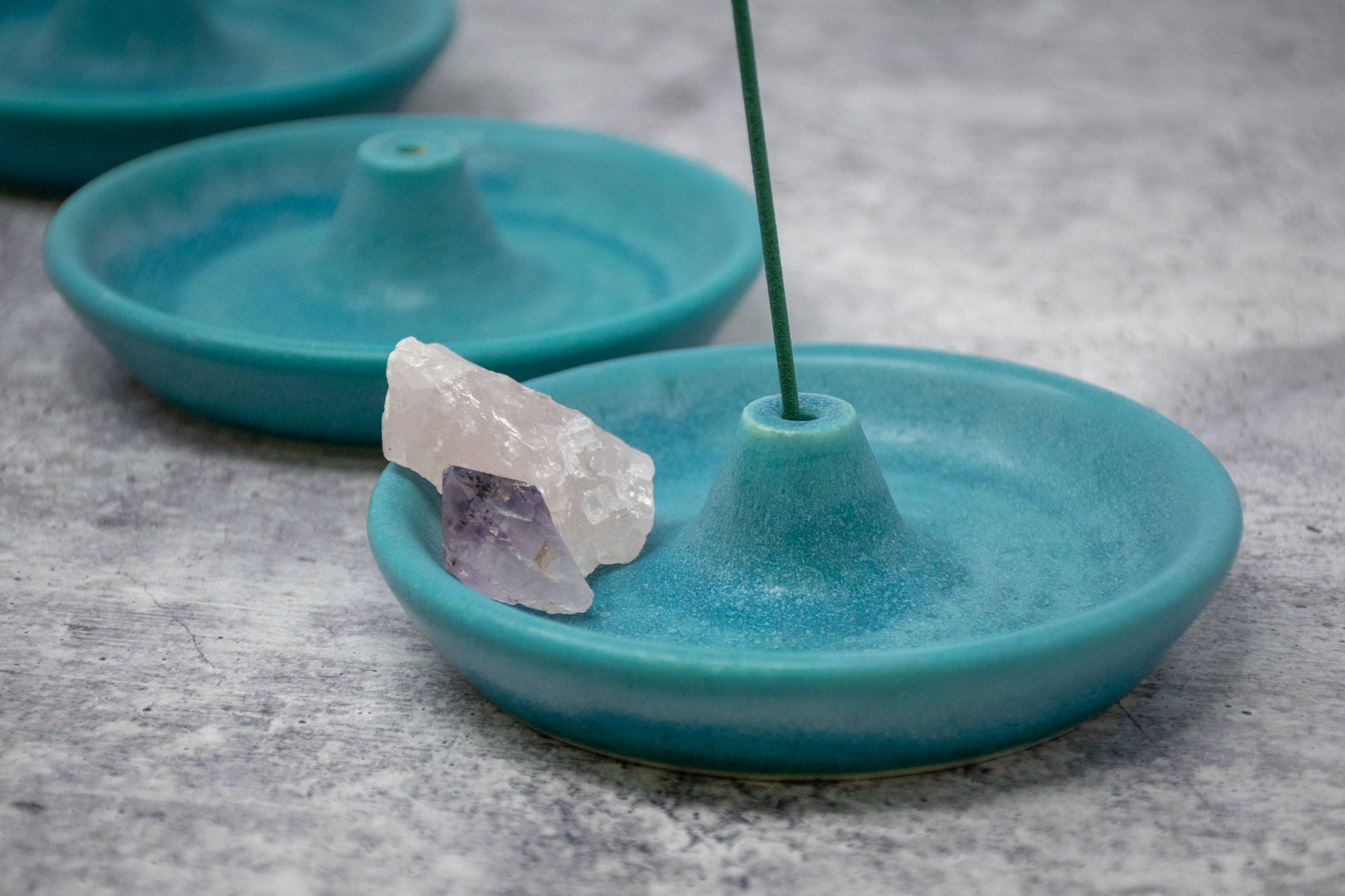 Pamela Ceramics - Wholesale Incense Holder - Incense Holder in Turquoise Crystal Glaze3