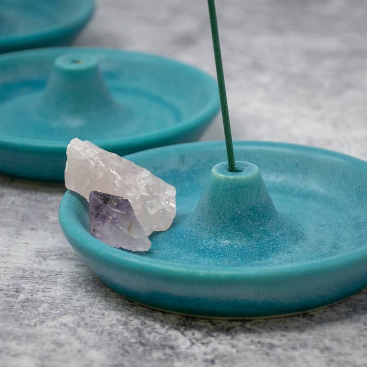 Pamela Ceramics - Wholesale Incense Holder - Incense Holder in Turquoise Crystal Glaze3