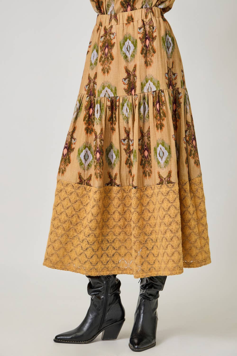 Latte 61310 Mixed Media Tiered Skirt  for wholesale on Faire3