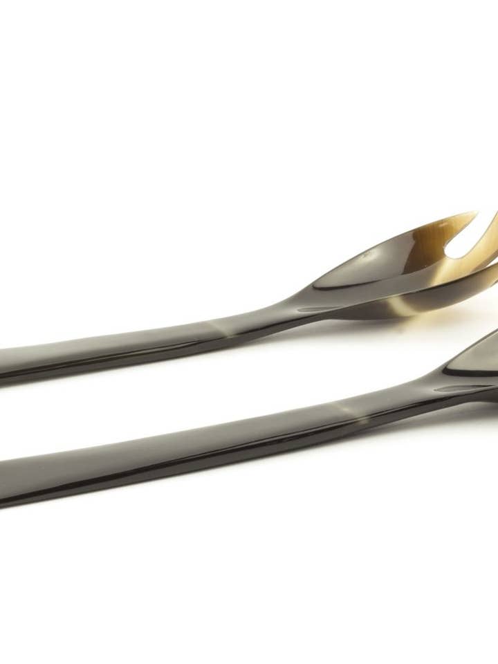 Groot bestek in zwarte en blonde hoorn voor wholesale door rivêt - L'Indochineur