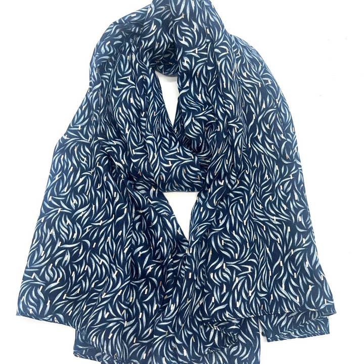 LINETA - Wholesale Scarf - Women's - HH-290 Printed scarf with gold pattern7