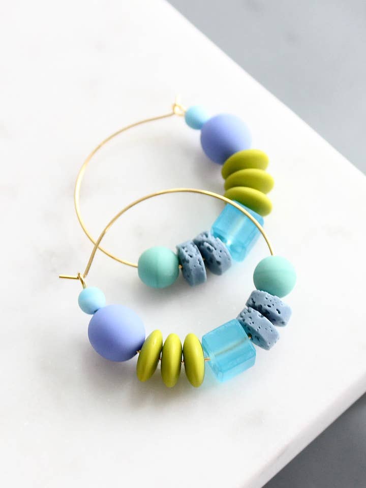 Pendientes de aro de cristal KYLE09 para venta al por mayor de David Aubrey Jewelry