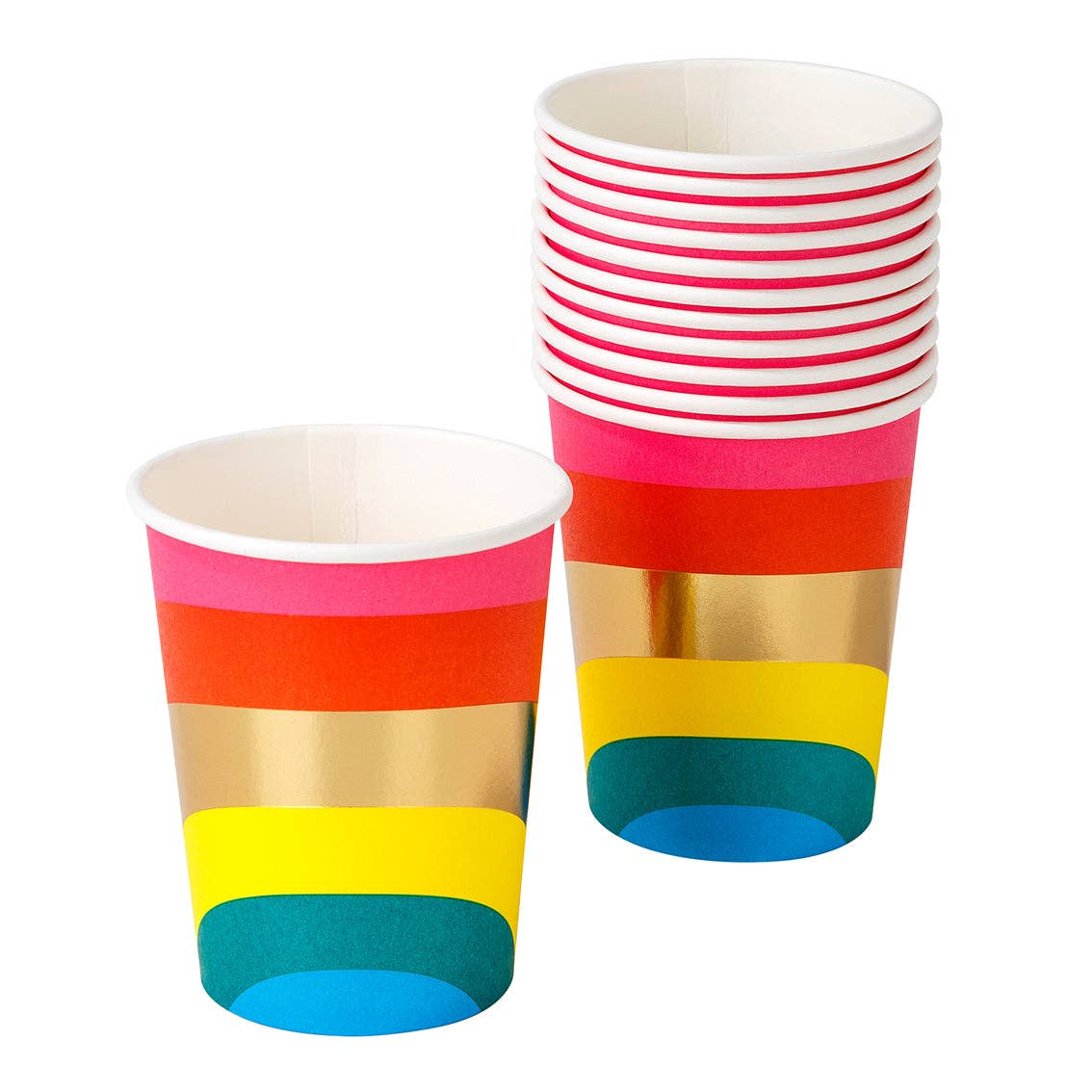 Talking Tables USA - Wholesale Disposable Cup - Rainbow Paper Cups - 8 Pack | Party Supplies |3