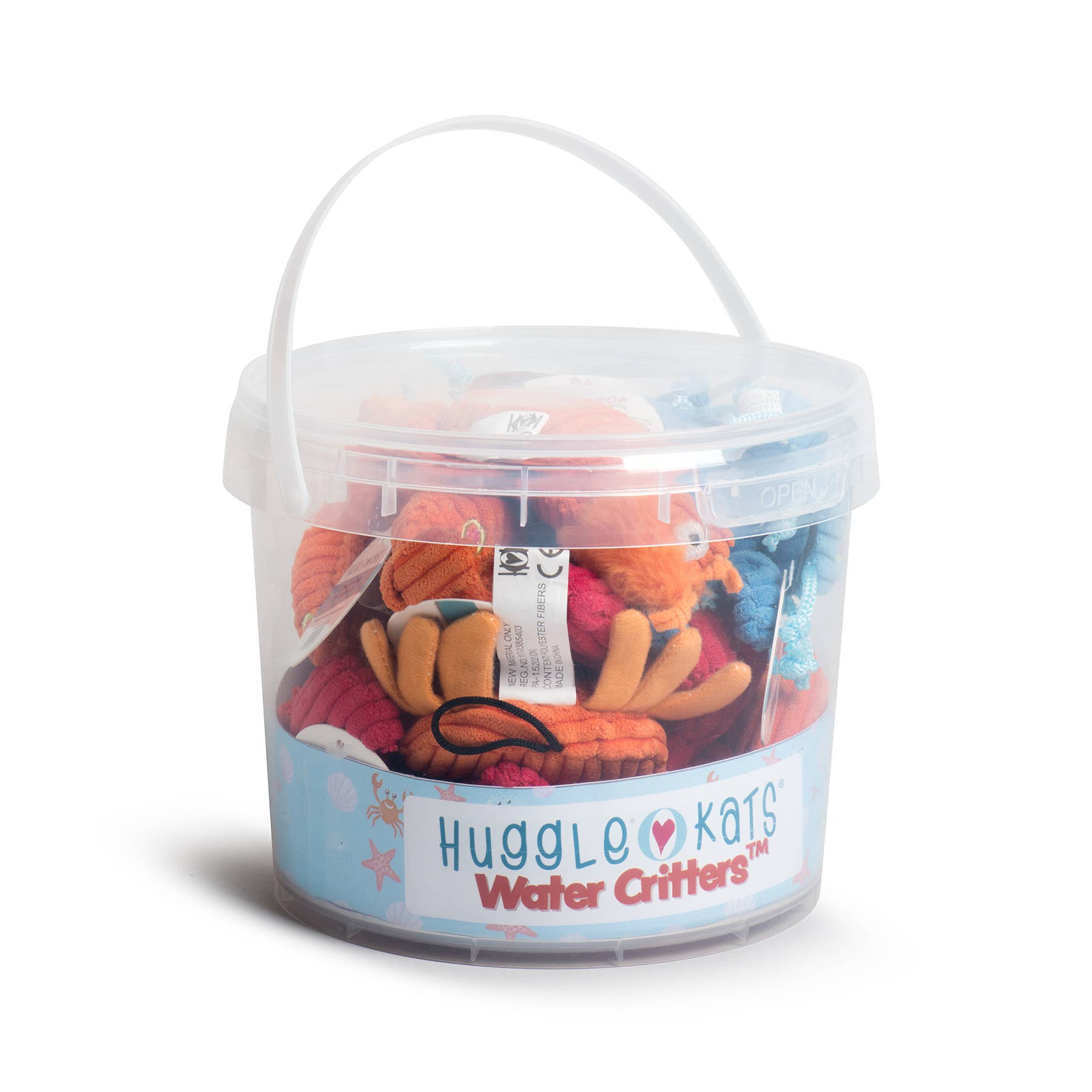 HuggleGroup - Wholesale Pet Toy - Cat - Assorted Bucket of HuggleKats® Water Critters Cat Toys(12pk)