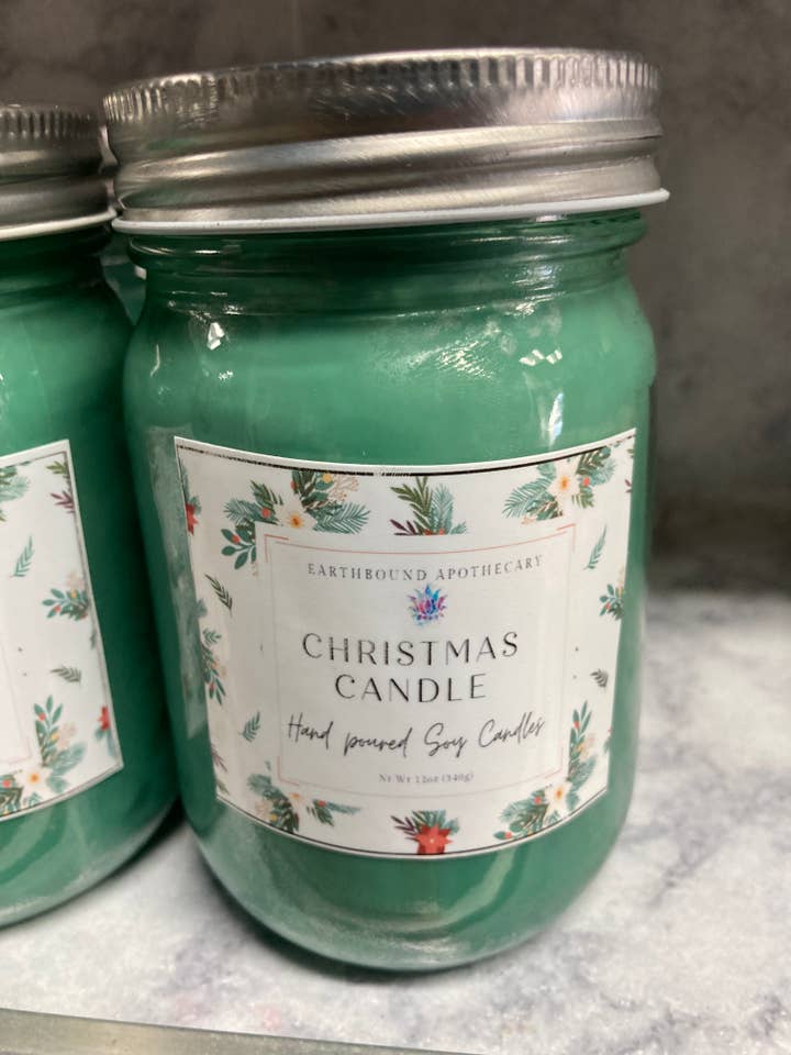 Christmas Candle for wholesale by Earthbound Apothecary
