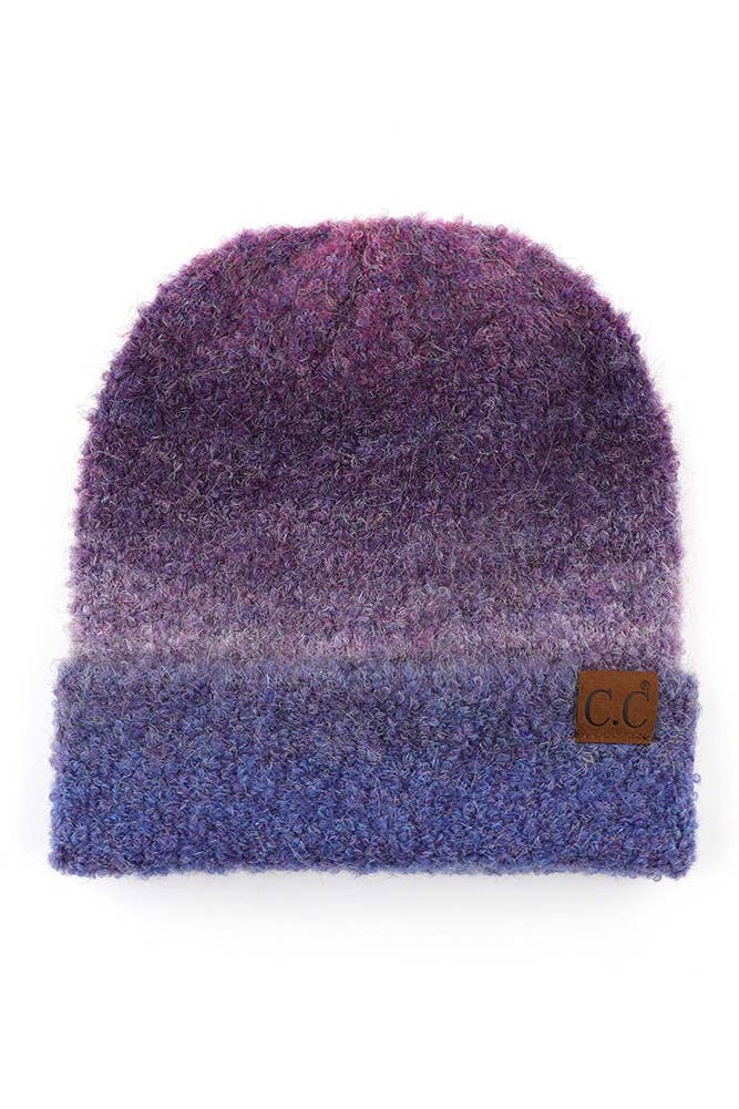 Hana - Wholesale Beanie - Women's - C.C Multi Color Ombre Mohair Cuff Beanie3
