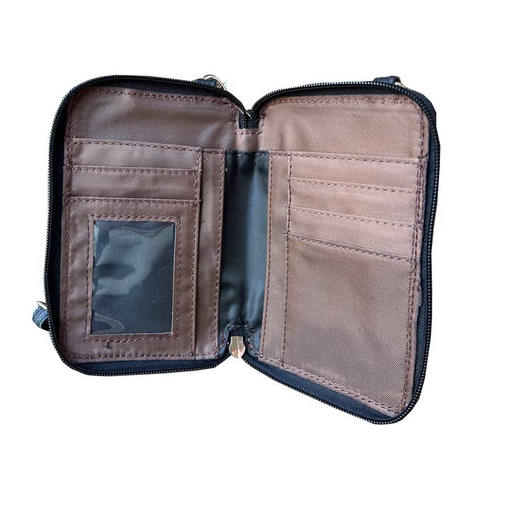 Roma Leathers, Inc. - Wholesale Phone Wallet - Women's - 3140 phone pouch with credit card slots adjustable strap3