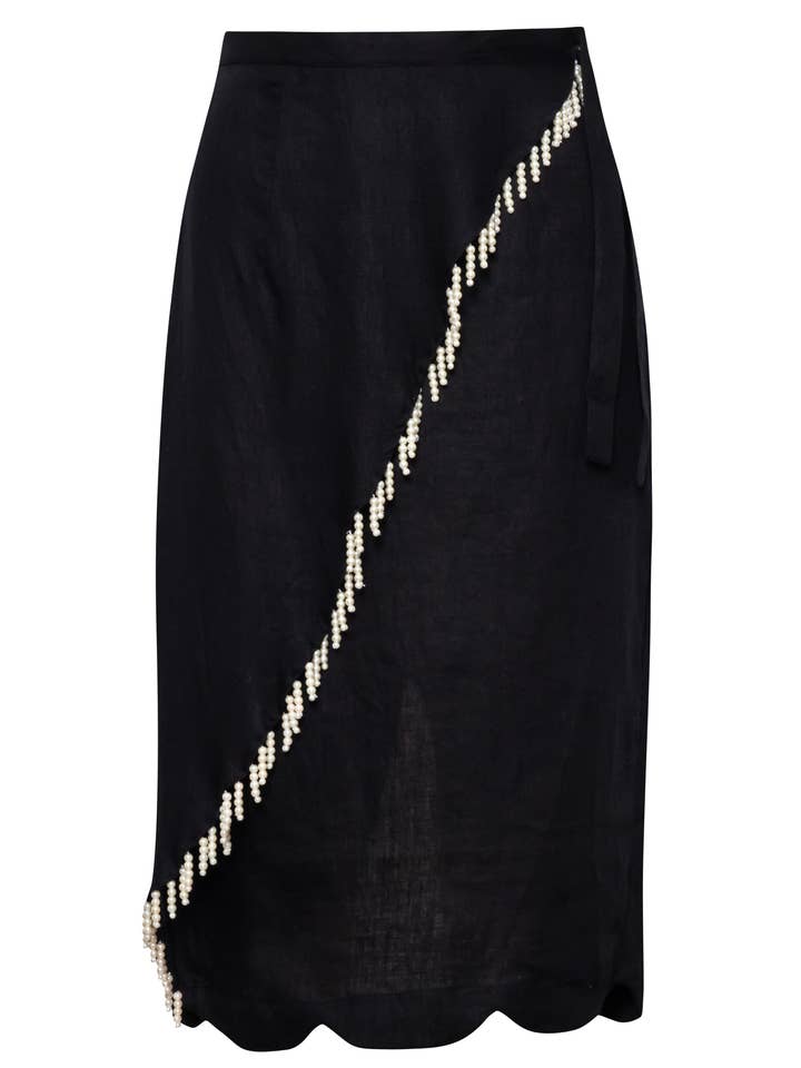 Ava Pärlemorkjol - Svart för wholesale av Carolina Benoit