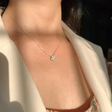 Gemcohub – Großhandel Kette mit Anhänger/Charm – Halskette aus vierblättrigem Kleeblatt, Zirkon, S925 Silber5