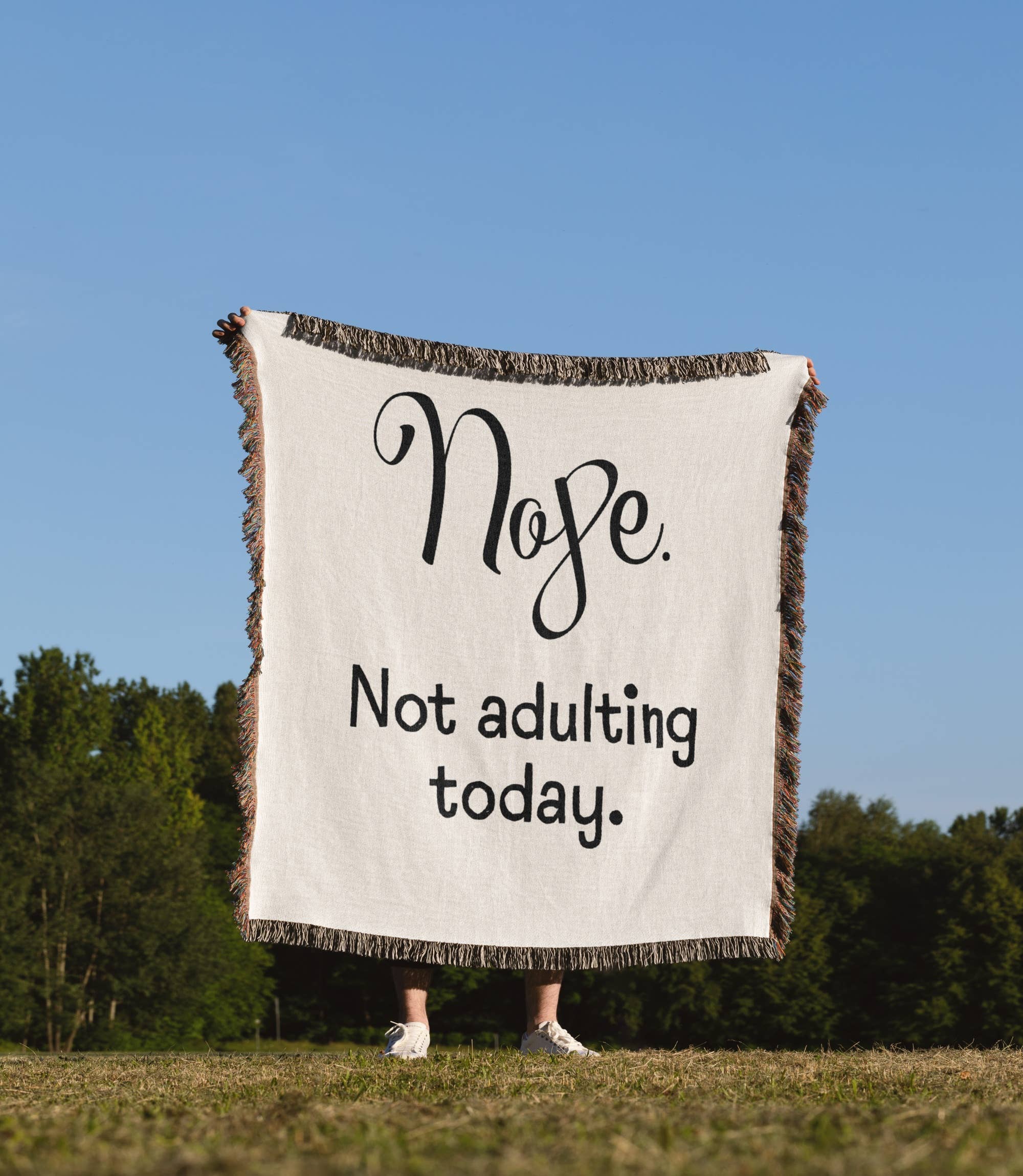 3dRose - Wholesale Throw Blanket - 3dRose, Nope Not Adulting Today, Blanket1