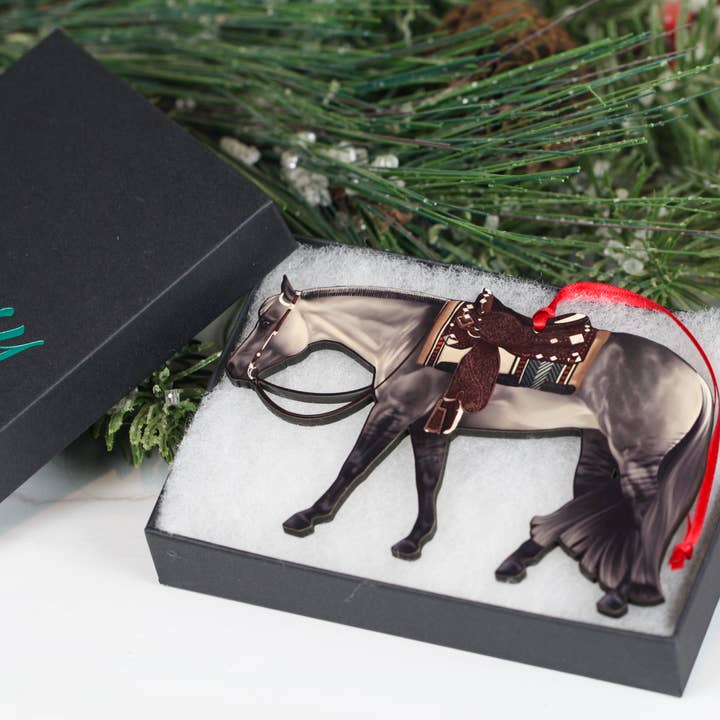Classy Equine - Wholesale Ornament - Grulla Western Pleasure Horse Ornament Quarter Horse Gift