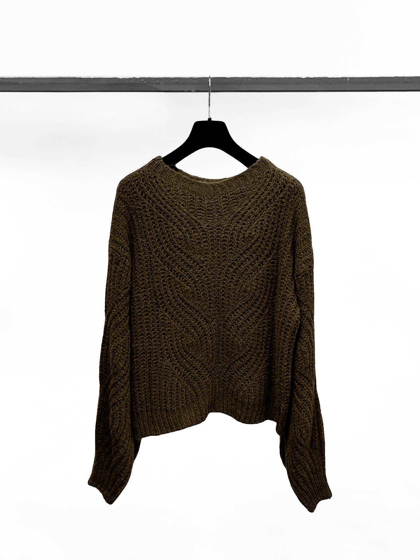 JULIA PARIS - Wholesale Pullover-trui - Dames - Getailleerde kabeltrui met ronde hals7