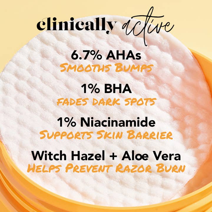 Sweetspot Labs - Wholesale Body Scrub/Exfoliant - Buff & Brighten AHA/BHA Bikini & Body Exfoliating Pads- 50ct