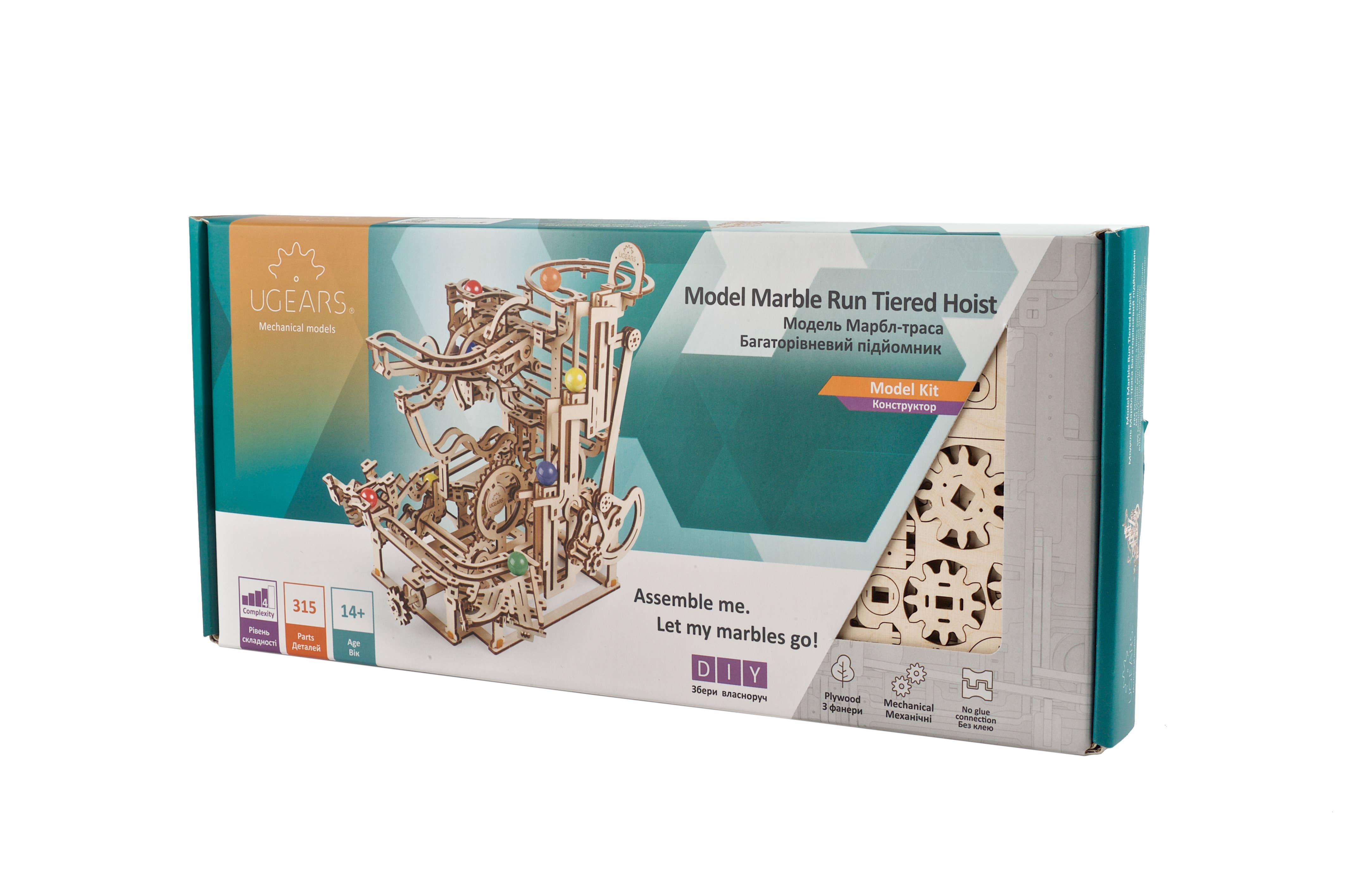 Ukidz LLC - Wholesale DIY Craft Kit - UGears Marble Run Tiered Hoist -3 -Wooden 3D Puzzles - DIY7