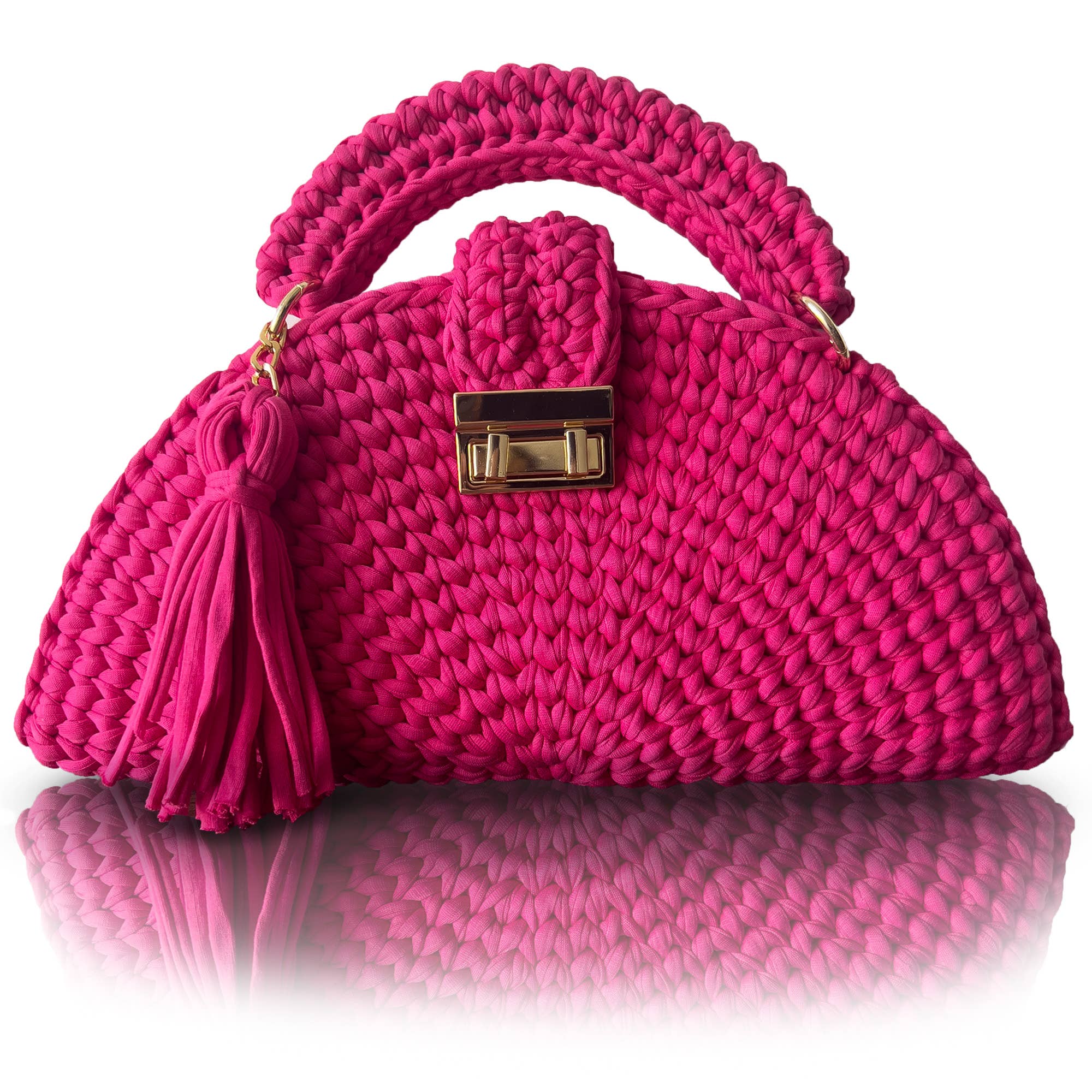 CHQEL - Wholesale Top Handle Bag - Women's - CHQEL Round Clutch Bag for Women, Handmade Crochet Purse  9