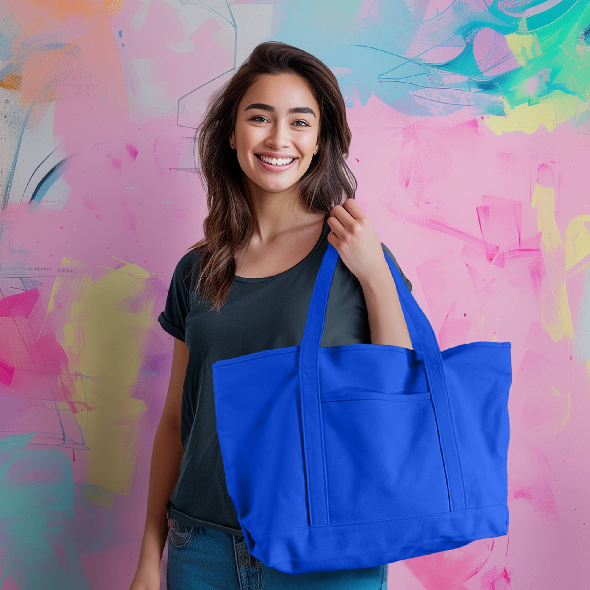 Dalix – Großhandel Tragetasche – Damen – Dalix 23" Deluxe 24 oz. Baumwoll-Canvas-Tragetasche mit Reißverschluss67