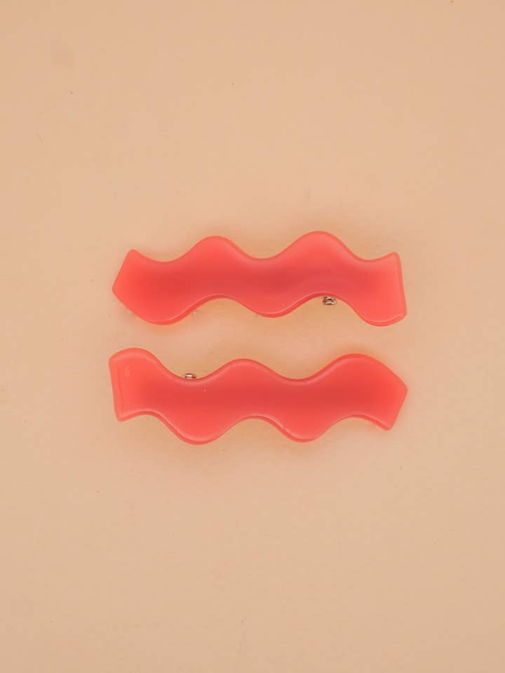 Squiggle Clips in Pink for wholesale by Paulina Otero