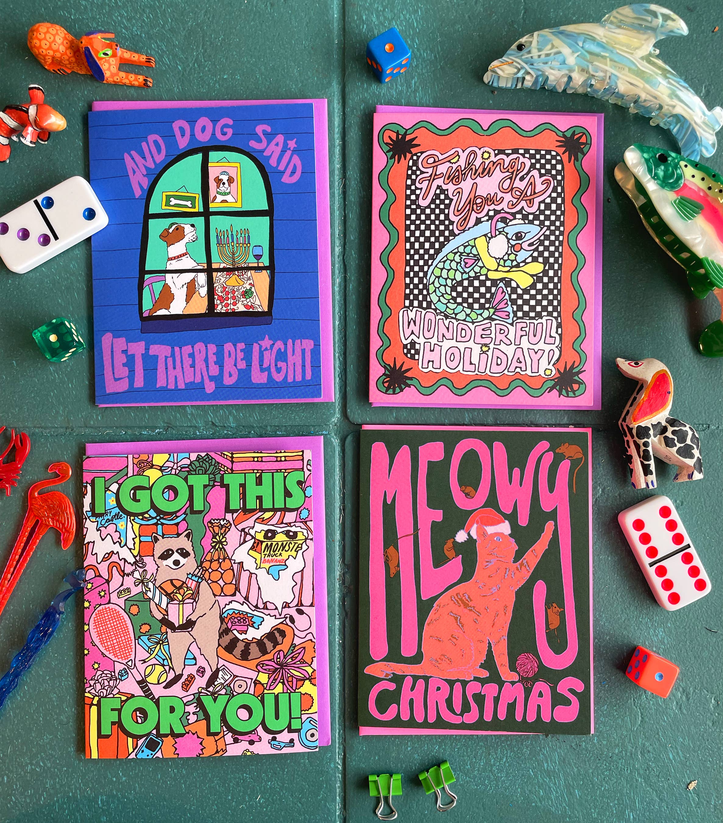 Ash + Chess - Wholesale Vriendschapskaartje - Kaart - Meowy Christmas3