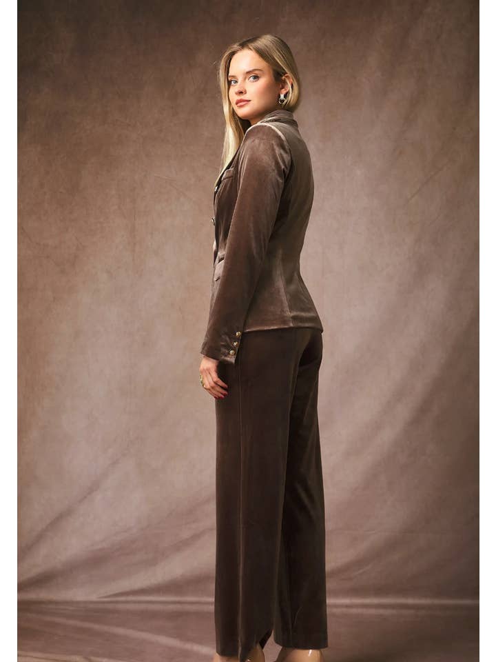 CHOKLATE PARIS - Wholesale Pants – Women's - High-waisted straight-cut velvet trousers - P222812