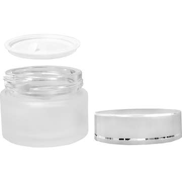 Best Bottles - Wholesale Jar - Frosted Glass Cream Jar - 30ml (Multiple Cap Colors)