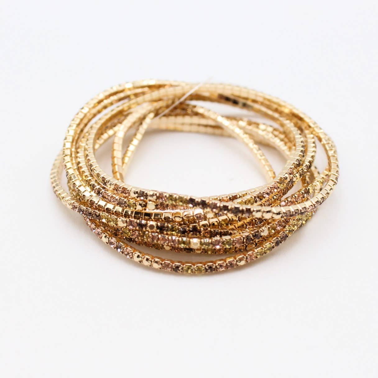 Reference Mode - Wholesale Jewelry Set - Set of 10 gold rhinestone bracelets8