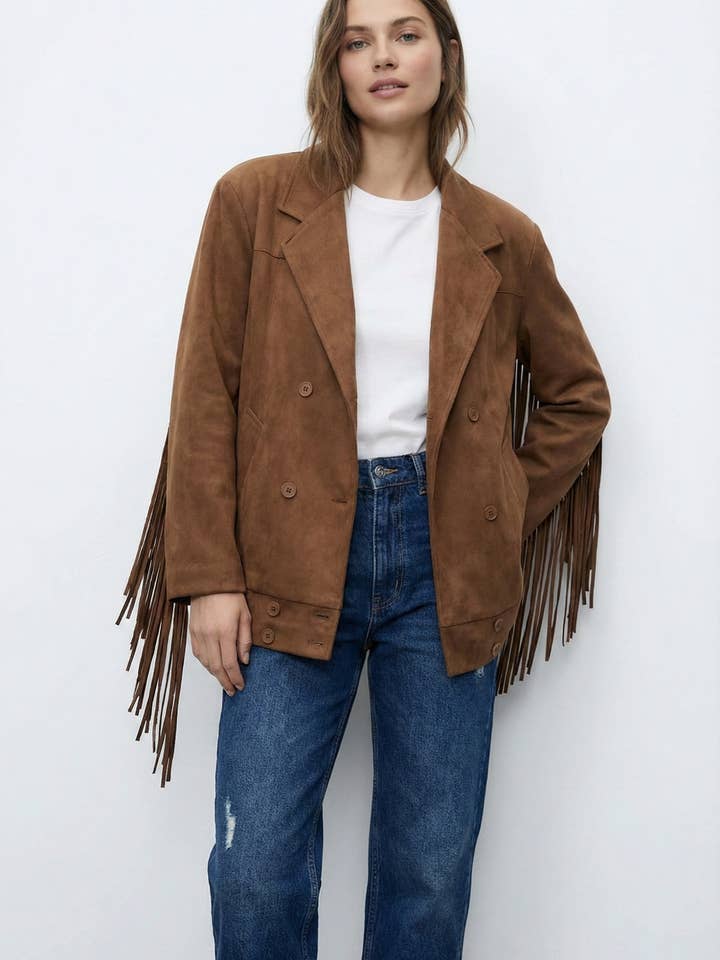 Chaqueta de ante Wild West Flecos XXL para venta al por mayor de LILY MCBEE