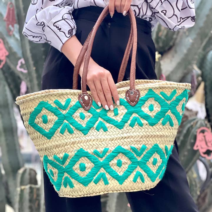 Sac en paille tissée, sac à panier marocain, sac de plage, sac de marché pour la vente par MIRAMAR Store