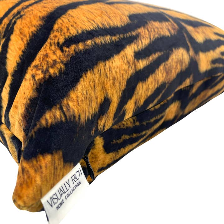 Visually Rich Home - Wholesale Throw/Decorative Pillow - Tiger Velvet Pillow2