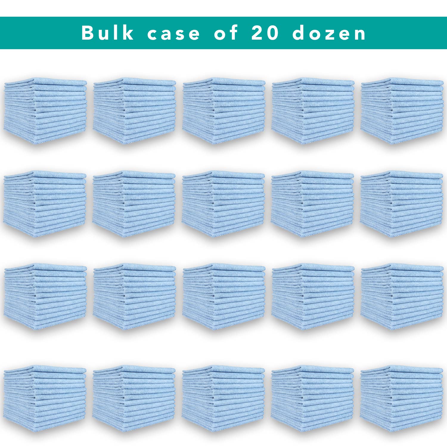 Arkwright Home - Wholesale Cleaning Cloth - Bulk Case of 240 Cleaning Cloths, 12x12 Microfiber, Colors25