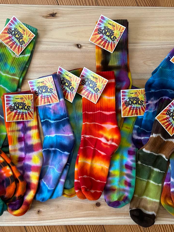 Hand made Hippie Socks | Assorted tie dye socks for wholesale by Lanastiedyes