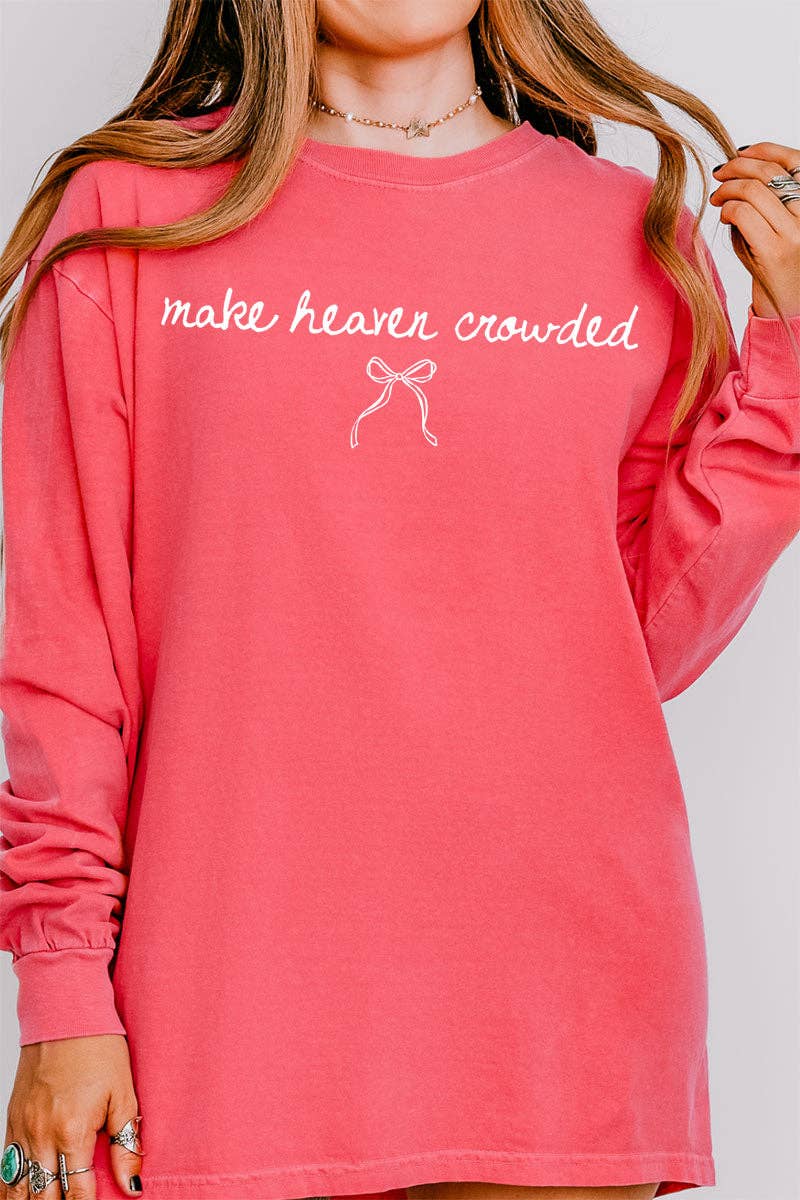 Wholesale Accessory Market - Wholesale Screen Printed T-Shirt - Women's - White Make Heaven Crowded Coquette Comfort Colors Heavyweight Long Sleeve T-Shirt7