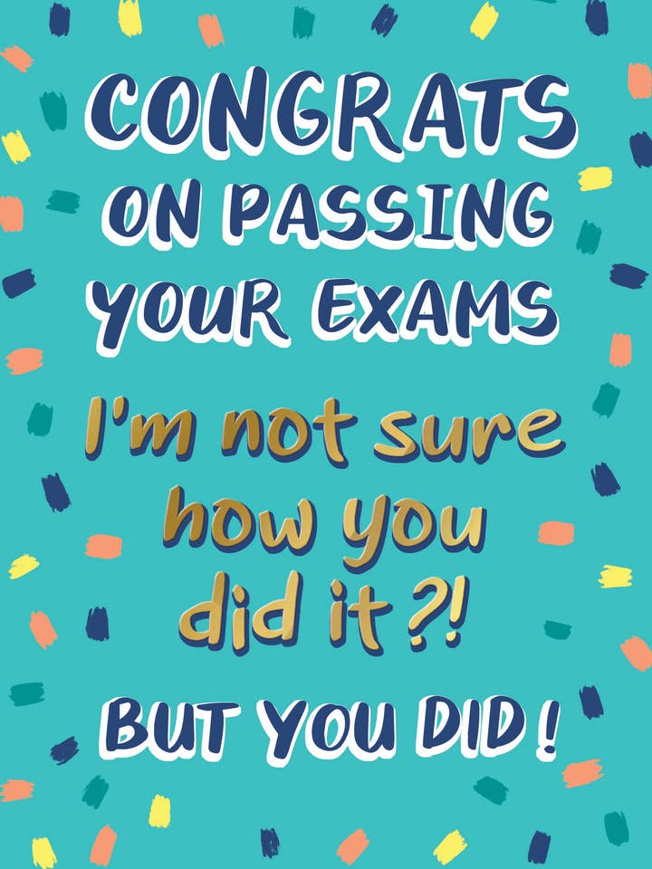 Exam Congratulations Card, Congratulations Exam, Humour for wholesale by Piccadilly Greetings